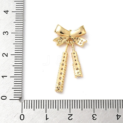 Brass Micro Pave Clear Cubic Zirconia Pendants KK-D504-24G-1