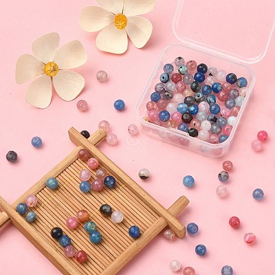 130Pcs Dyed Natural Multi-Color Agate Beads Strands G-YW0001-31-1