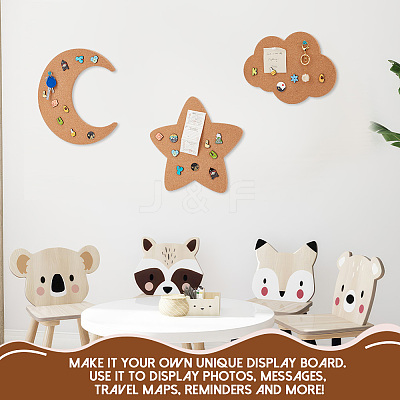 Cloud Wall Mounted Brooch Jewelry Display Cork Tray AJEW-WH0433-01H-1