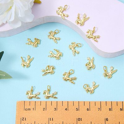 15Pcs Brass Horse Charms KK-SZ0007-45-1