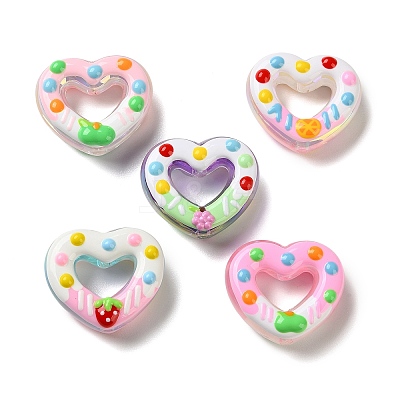 Transparent Acrylic Enamel Beads OACR-P038-04B-M-1