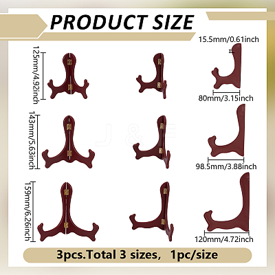 3Pcs 3 Styles Plastic Tea Brick Display Holders ODIS-GO0001-09-1