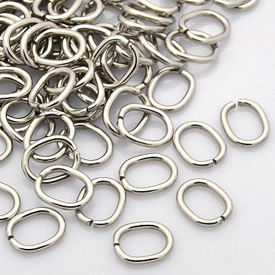 Tarnish Resistant Oval 201 Stainless Steel Saw Cut Open Jump Rings LS-STAS-N040-01-1