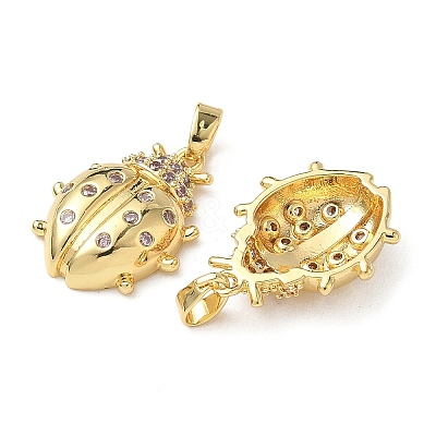 Brass Micro Pave Cubic Zirconia Pendants KK-I371-23G-1