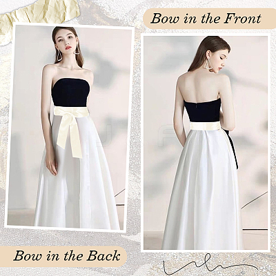 2Pcs 2 Colors Satin Cloth Ribbon Wrap Around Chain Belts AJEW-CP0009-47-1