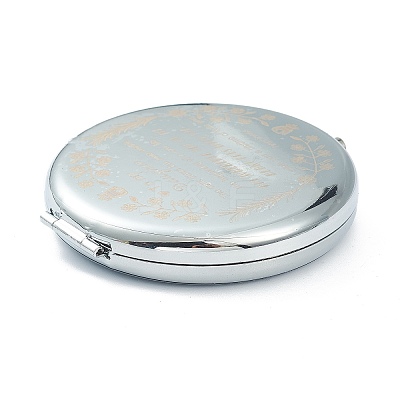Tarnish Resistant (Defective Closeout Sale: Alphabet Misprint) Stainless Steel Base Portable Makeup Compact Mirrors STAS-XCP0001-36-1