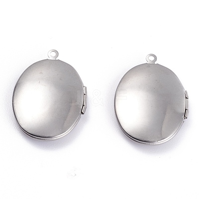 Tarnish Resistant 316 Stainless Steel Locket Pendants X-STAS-O132-02P-1