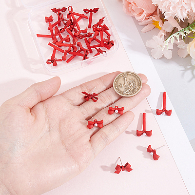 32Pcs 2 Styles Spray Paint Alloy Stud Earring Findings FIND-BBC0005-27-1
