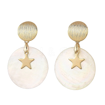 Brass Dangle Stud Earring for Women EJEW-JE07336-1