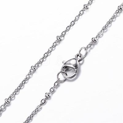 Tarnish Resistant 304 Stainless Steel Cable Chain Necklaces NJEW-P147-06P-1