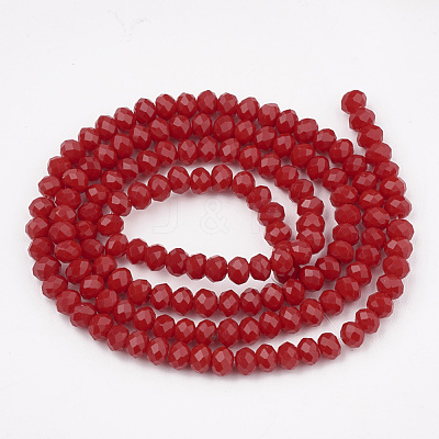 Opaque Solid Color Glass Beads Strands GLAA-S178-14C-02-1