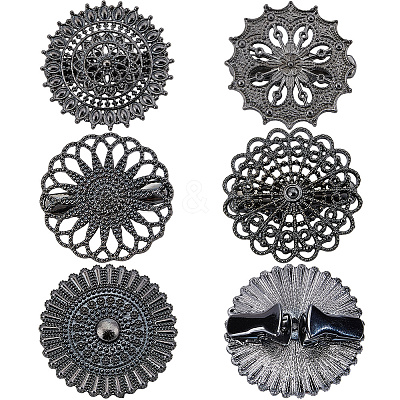 1Set Flat Round Alloy Shawls and Capes Buckles FIND-GF0008-08B-1