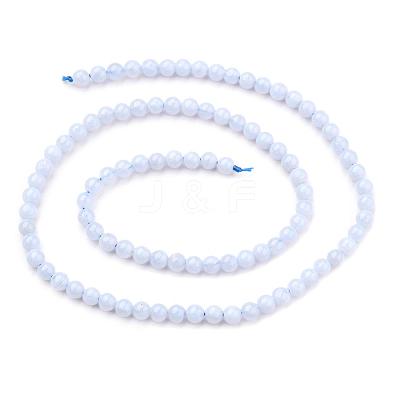 Natural Blue Chalcedony Bead Strands X-G-R193-02-4mm-1