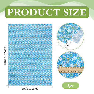 Flower Pattern Cotton Fabric DIY-WH0591-275C-1