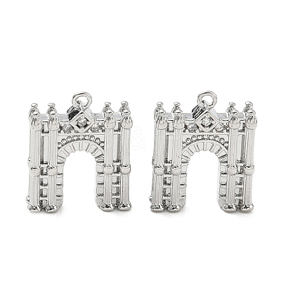 Brass Micro Pave Clear Cubic Zirconia Pendants KK-K351-71P-1