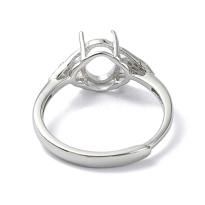 Adjustable 925 Sterling Silver Ring Components STER-K179-37P-1