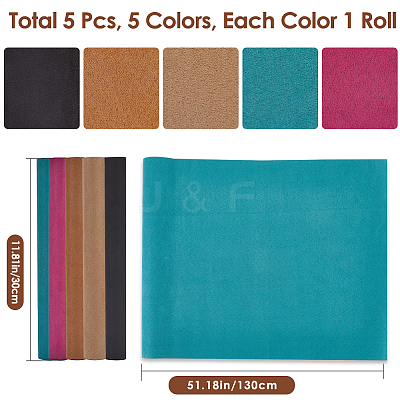 5 Sheets 5 Colors Faux Suede Book Covers DIY-CP0011-16B-1