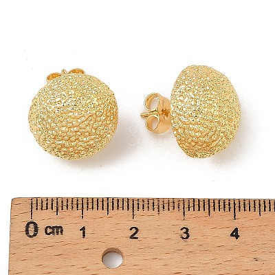 Brass Half Round Stud Earrings EJEW-F389-23G-1