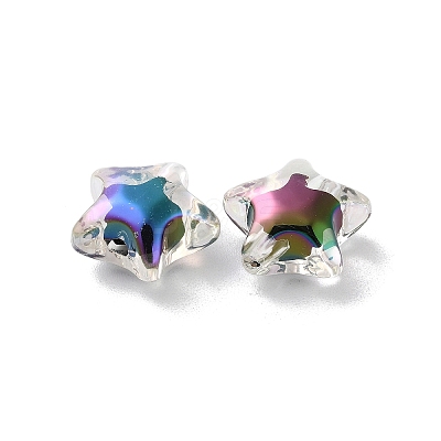 UV Plating Rainbow Iridescent Acrylic Beads X-OACR-H112-20B-1