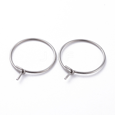 316 Surgical Stainless Steel Hoop Earring Findings STAS-J025-01H-P-P-1