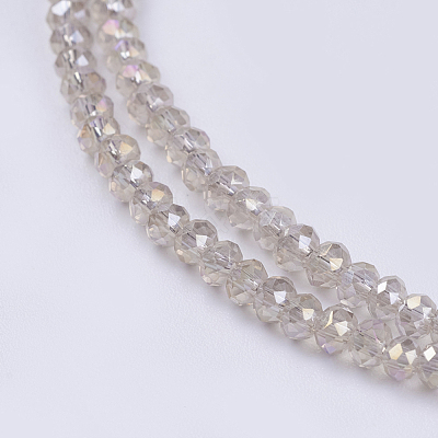 Electroplate Glass Beads Strands GLAA-F076-FR09-1