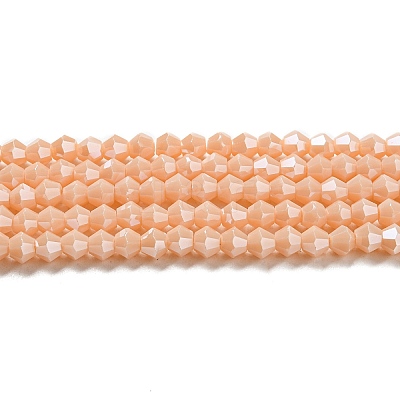 Opaque Solid Color Electroplate Glass Beads Strands GLAA-F029-P4mm-C06-1