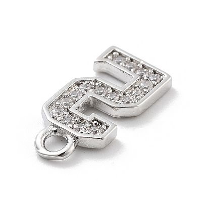 Brass Micro Pave Clear Cubic Zirconia Pendants LS-ZIRC-I067-02C-1