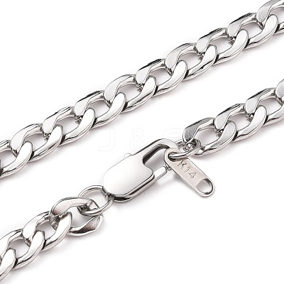 Non-Tarnish Men's 304 Stainless Steel Cuban Link Chain Necklaces NJEW-JN03170-02-1