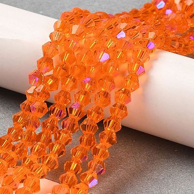 Transparent Electroplate Glass Beads Strands GLAA-F029-2mm-D11-1