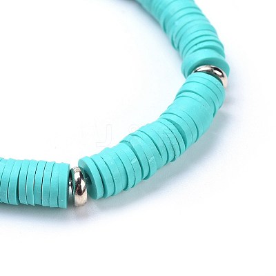 Handmade Polymer Clay Heishi Beads Stretch Bracelets BJEW-JB04251-M-1