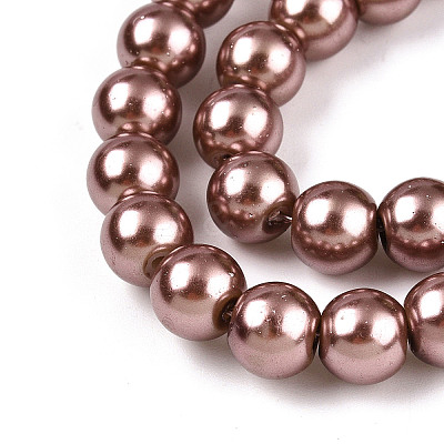 Baking Paint Pearlized Glass Pearl Round Bead Strands HY-Q330-8mm-92-1