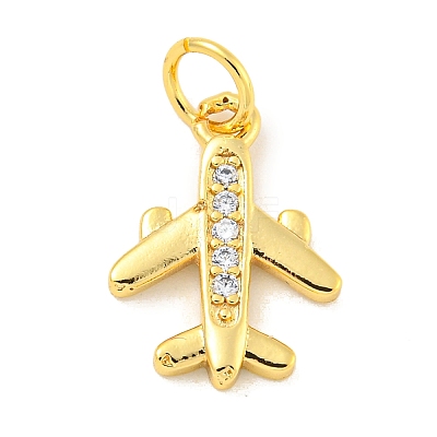 Rack Plating Brass Micro Pave Clear Cubic Zirconia Pendants KK-B093-26G-1