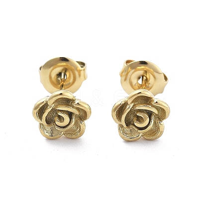 Ion Plating(IP) 304 Stainless Steel Stud Earrings X-EJEW-P300-01G-1