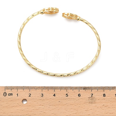 Brass Micro Pave Clear Cubic Zirconia Cuff Bangles for Women BJEW-B145-08G-02-1