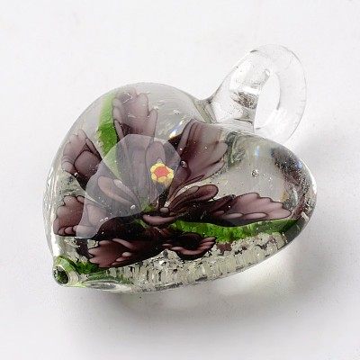 Mixed Shape Handmade Lampwork Pendants LAMP-MSMC003-23-1