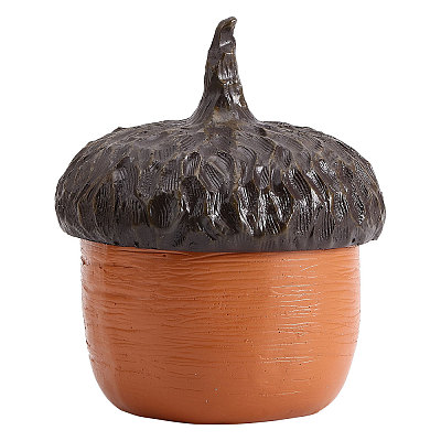 Resin Acorn Shape Storage Jar Sculpture DJEW-WH0001-37-1
