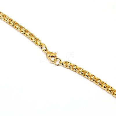 304 Stainless Steel Wheat Chain Necklace Making STAS-A028-N005G-1