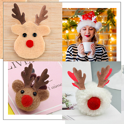 40Pcs 4 Colors Plush Antler Snowman Hand Branch DOLL-GF0001-09-1