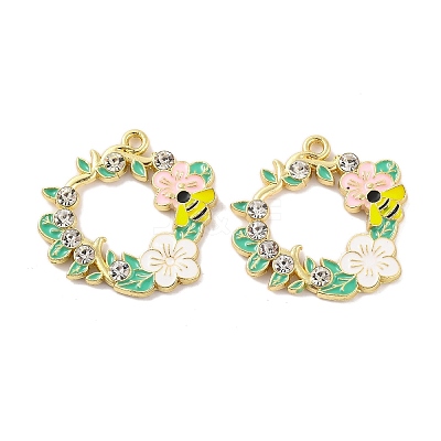 Rack Plating Alloy Enamel Pendants FIND-M020-03H-G-1