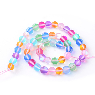 Synthetic Moonstone Beads Strands X-G-R375-6mm-A08-1