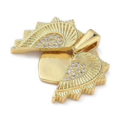 Brass Micro Pave Cubic Zirconia Pendants KK-L257-08G-01-1