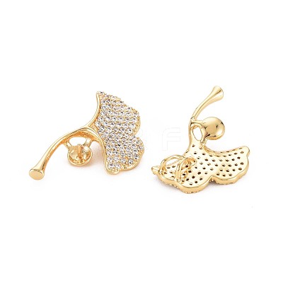 Brass Micro Pave Clear Cubic Zirconia Peg Bails Pendants KK-S364-108-1