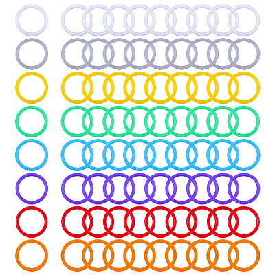 80Pcs 8 Colors Plastic Loose Leaf Book Binder Hinged Rings FIND-SP0004-81-1