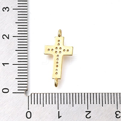 Brass Pave Clear Cubic Zirconia Connector Charms KK-M101-02E-G02-1