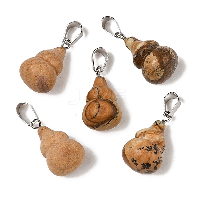 Natural Picture Jasper Pendants G-B127-03P-13-1