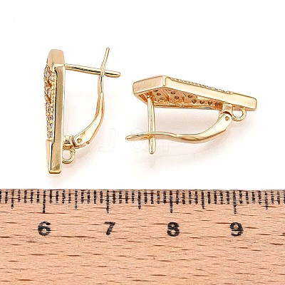 Brass Micro Pave Cubic Zirconia Hoop Earring Finding KK-N261-42G-1