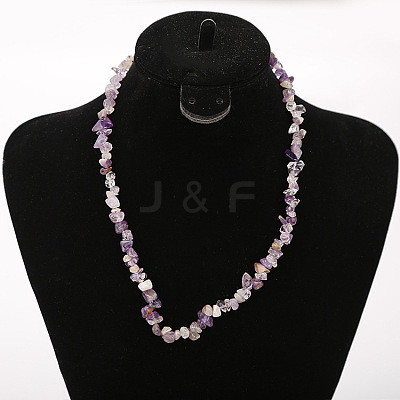 Natural Amethyst Chip Beaded Necklaces for Women FS-WG9F5E2-08-1