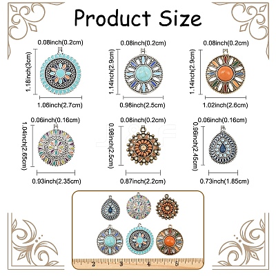 Alloy Enamel Pendants ENAM-YW0006-56-1
