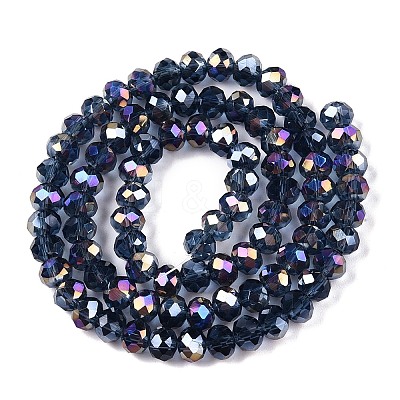 Electroplate Glass Beads Strands EGLA-A044-T6mm-B12-1