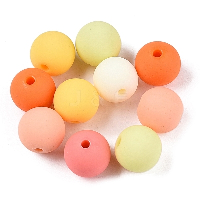 Rubberized Style Imitated Silicone Acrylic Beads MACR-T048-01C-16-1